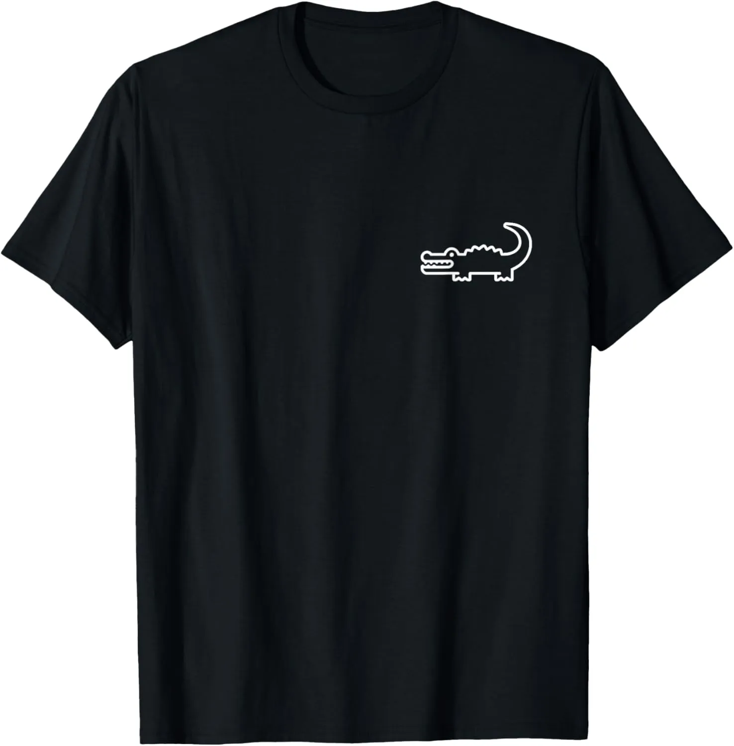 Minimalist Crocodile Pocket Badge Crocodile Lovers T-Shirt