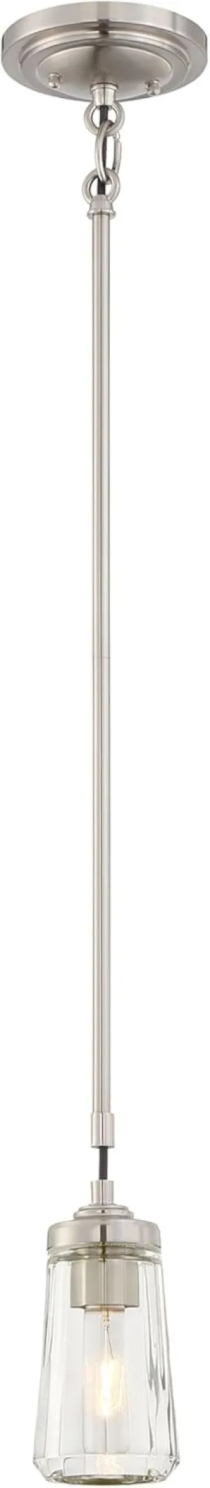 Minka Lavery 3301-84 Poleis Mini Pendant Ceiling Lighting, 1-Light, 60 Watt, Brushed Nickel