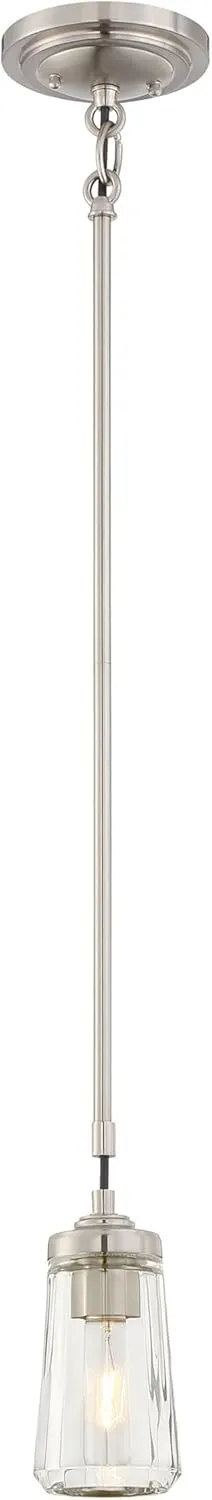 Minka Lavery 3301-84 Poleis Mini Pendant Ceiling Lighting, 1-Light, 60 Watt, Brushed Nickel