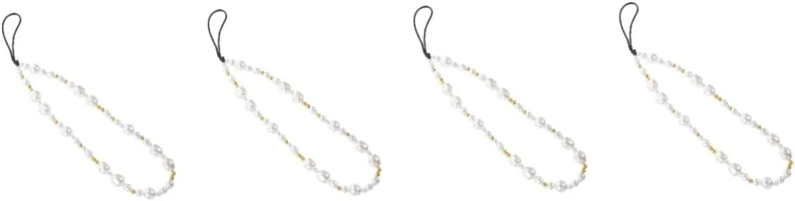 Mipcase 4pcs Beaded Phone Charm Lanyard Strap Durable Phone Chain for Keychain and Bag Decoration and Skillful Workmanship