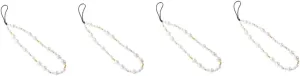 Mipcase 4pcs Beaded Phone Charm Lanyard Strap Durable Phone Chain for Keychain and Bag Decoration and Skillful Workmanship