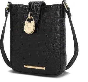 MKF Collection Women's Crossbody Bag, Faux Crocodile Embossed Vegan Leather, Shoulder Bag Handbag purse by Mia K