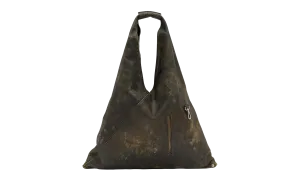 MM6 DISTRESSED LEATHER CLASSIC JAPANESE BAG "Brown"