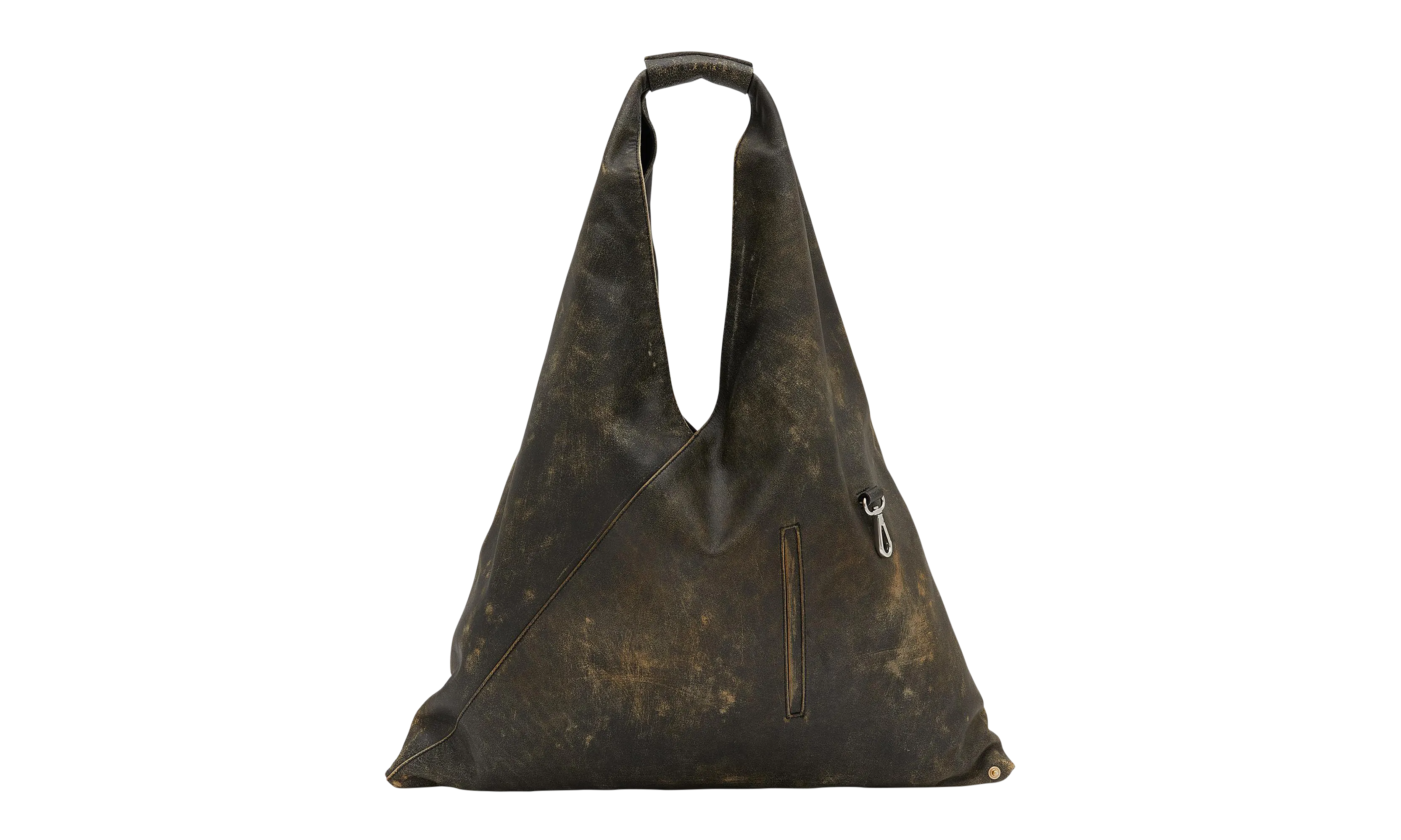 MM6 DISTRESSED LEATHER CLASSIC JAPANESE BAG "Brown"