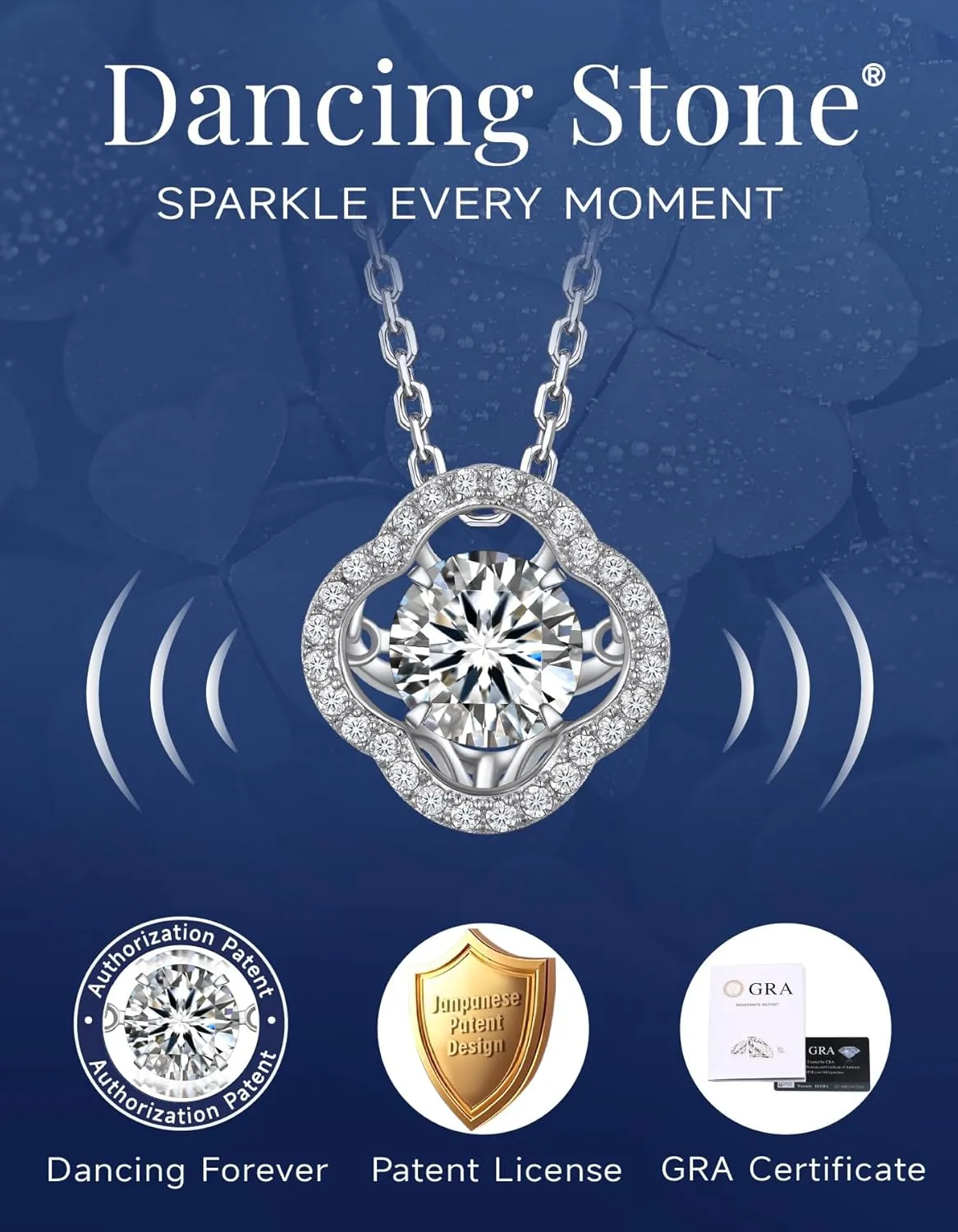 MomentWish Heart Necklace for Women, Sparkling Gift for Her, 1Carat Moissanite Heart Pendent for Her, 925 Sterling Silver Dance Necklace for Anniversary Christmas Valentines