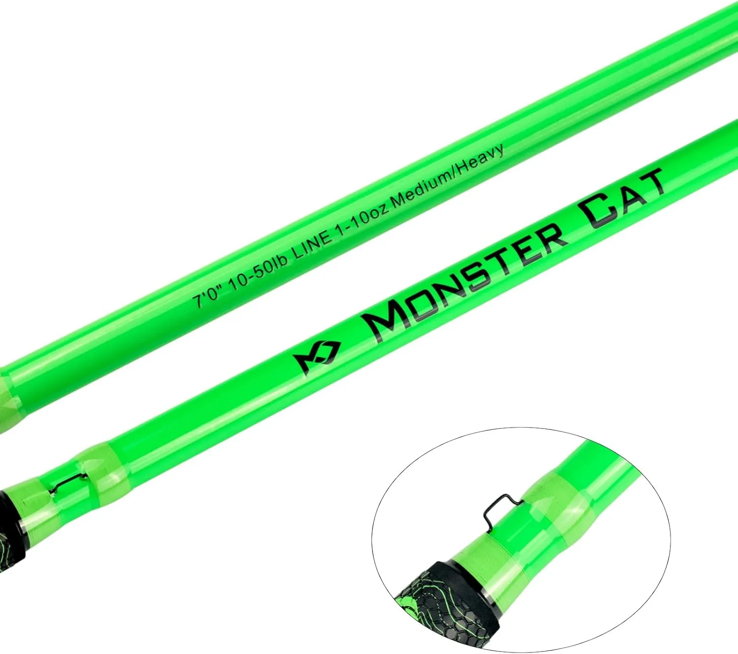 Monster Catfish Rod, 1 Piece 7’ Glow in The Dark Catfishing Casting Rods Durable S-Glass and Carbon Graphite Catfish Fishing Pole Super Grip with EVA Foam Medium Heavy