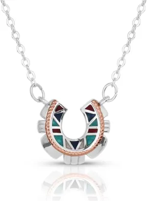 Montana Silversmiths Western Mosaic Horseshoe Necklace - NC5687