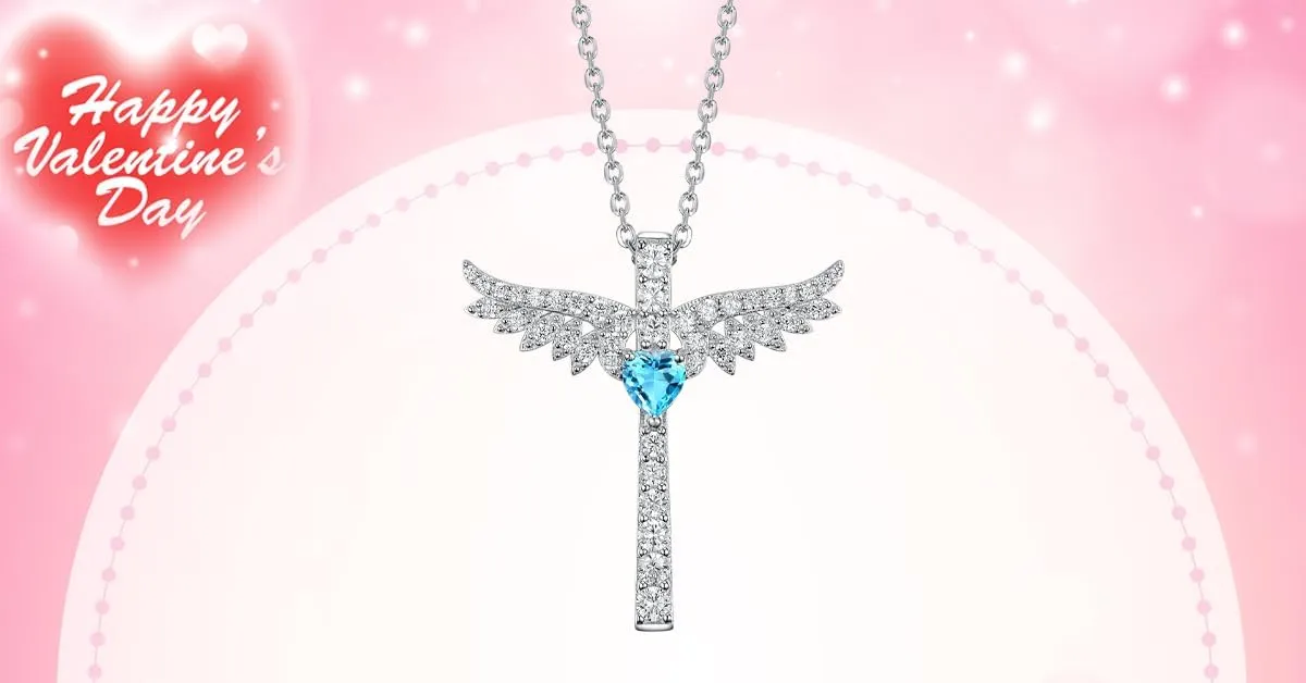 Mothers Day Birthday Gifts for Women May June July Birthstones Jewelry for Wife Mom Angel Wings Necklace Emerald Ruby Sapphire Pearl and More Stones Sterling Silver Fine Jewelry