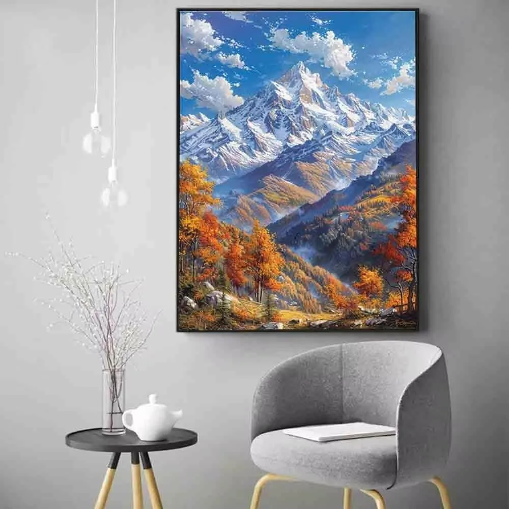 Mountain Diamond Art Kits for Adults, Diamond Painting Cloud Gem Arts and Crafts for Adults, DIY 5D Square Full Drill Crystal Embroidery Paintings, Hobbies for women, Home Wall Decor 20x28in -53s5