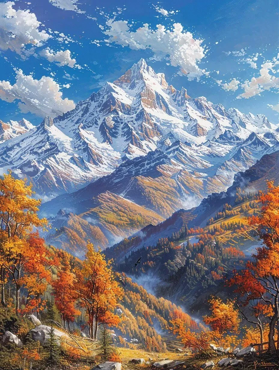 Mountain Diamond Art Kits for Adults, Diamond Painting Cloud Gem Arts and Crafts for Adults, DIY 5D Square Full Drill Crystal Embroidery Paintings, Hobbies for women, Home Wall Decor 20x28in -53s5