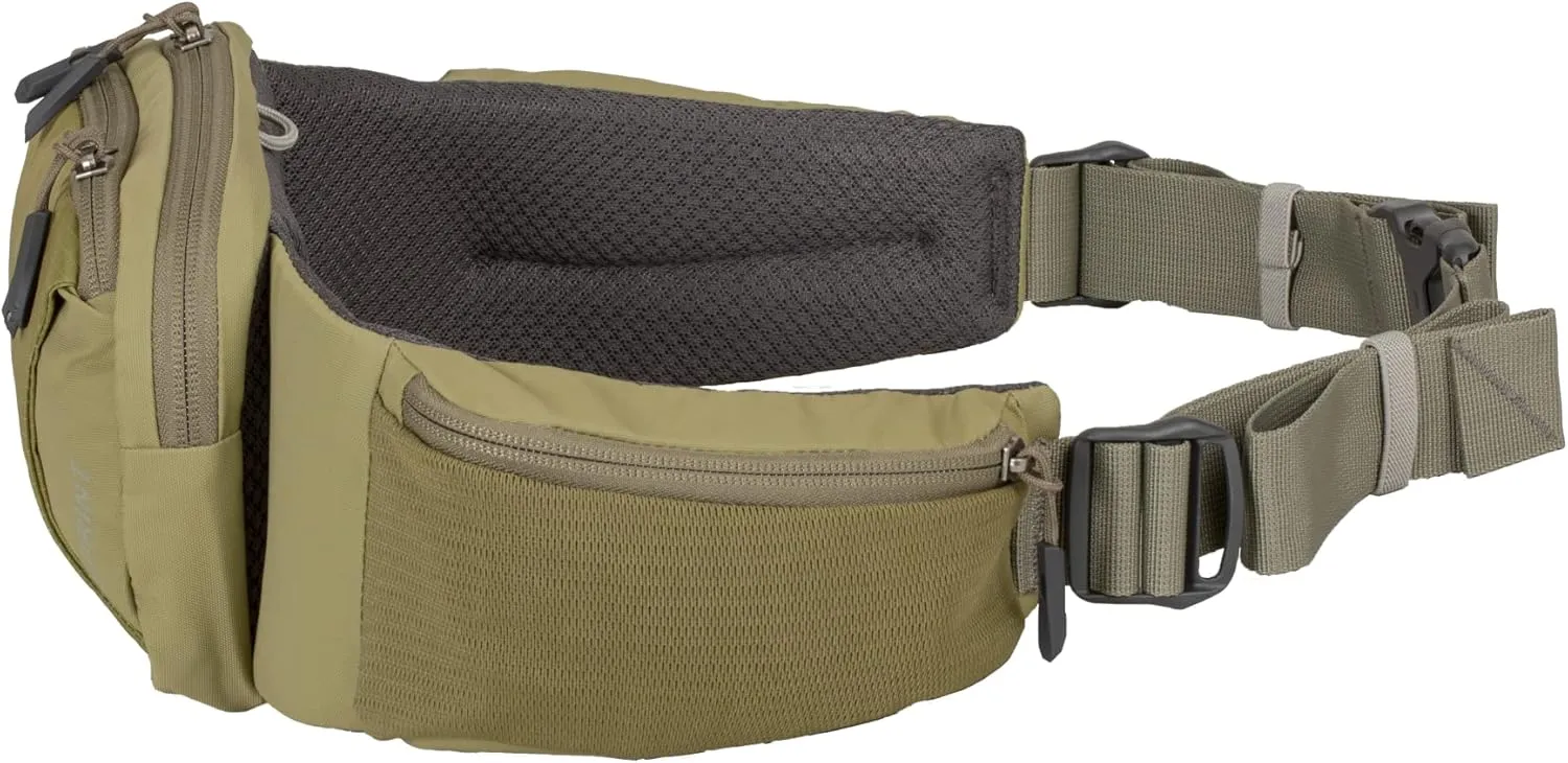 Mountainsmith Sprint Lumbar Waist Fanny Hip Pack, Running, Hiking, Travel, Dog-Walking, Outdoor Activities with 4 Zippered Pockets, Olive Green