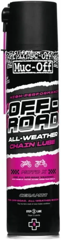 Muc-Off Off-Road Motorcycle Chain Lube, 13.5 fl oz - Motorcycle Chain Lubricant, Chain Wax for All Conditions - Chain Oil for Motocross, MX, Dirt Bike
