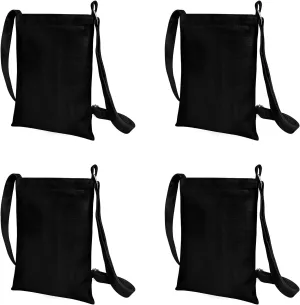 Muka 4 Pack Small Crossbody Canvas Zipper Bag, 7 x 9 Inch Blank Bag for DIY Craft