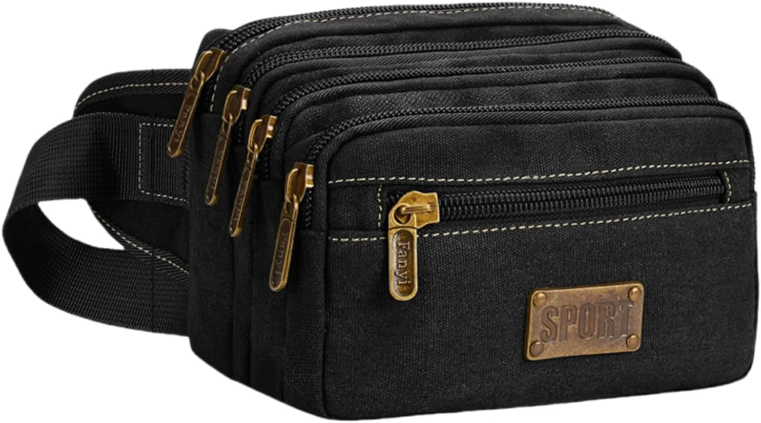 Multi-Layer Anti-Theft Fanny Packs For Women & Men Waist Pack Hip Bum Bag with Multi-Pockets Large Capacity Casual Waterproof Bum Bag forTraveling Casual Cycling Running Hiking (Black)