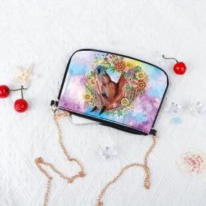 MVVMTOP Diamond Painting Bag 5D DIY Handbag Horse and Flower Painting Kit Special Shape Crystal Artificial Diamond Painting Handbag Diamond Art Ladies Chain Bag Arts and Crafts Gift