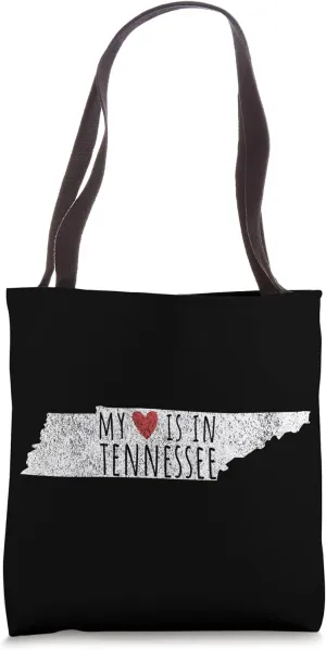 My Heart Is In Tennessee Funny Tennessee Roots Tote Bag