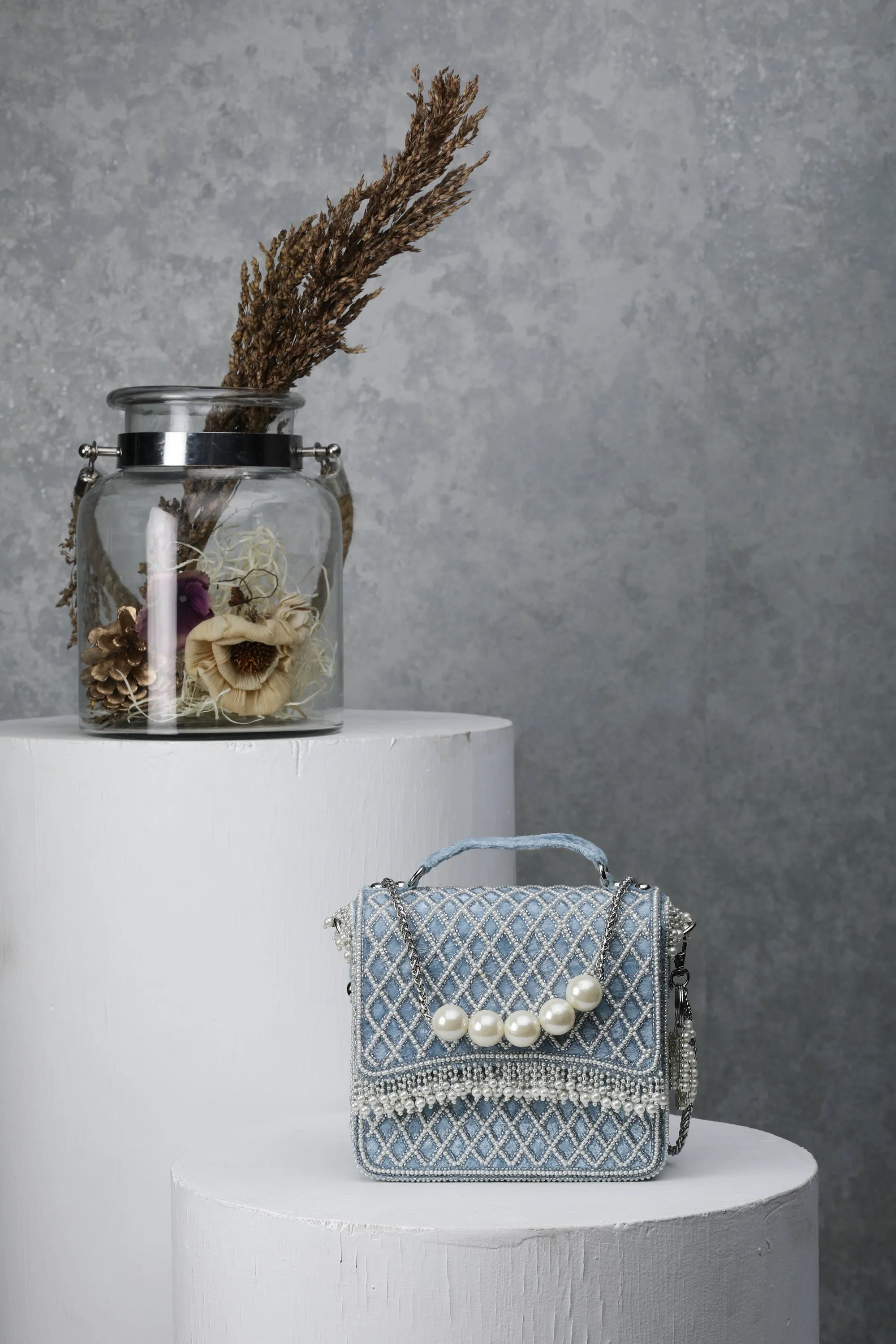 Natali Clutch – Pastel Blue | SUKHNEET WADHWA