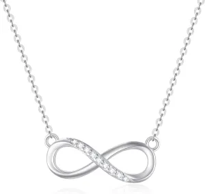 Natural Diamond Necklace, Sterling Silver Diamond Heart/Infinity Pendant Necklace Diamond Fine Jewelry for Her, Mom, Wife, 18"-20"