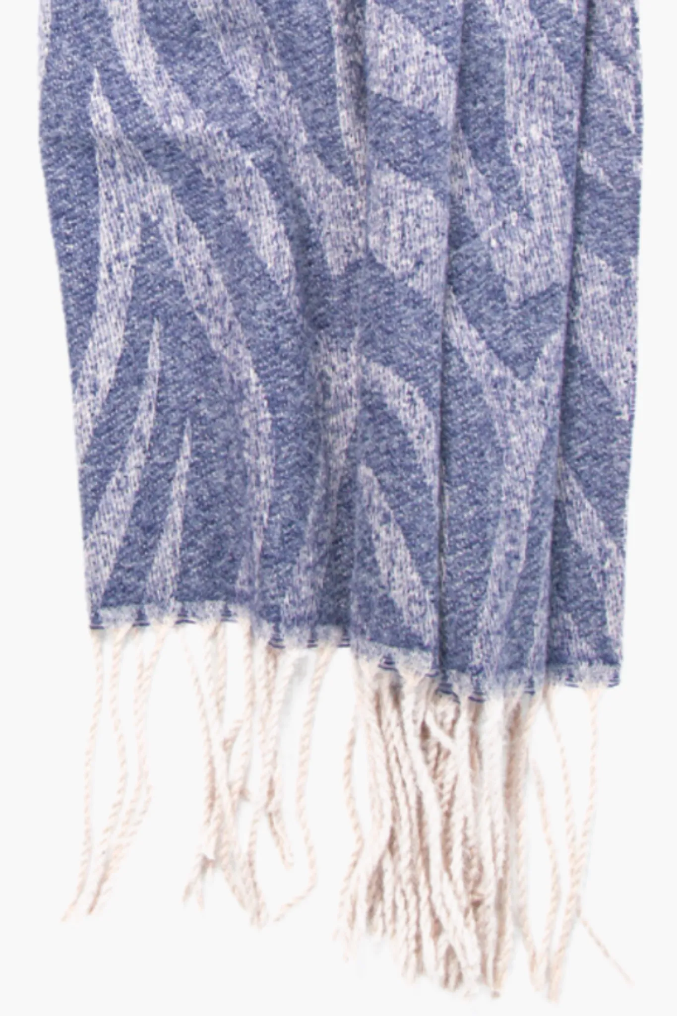 Navy Blue All Over Zebra Print Heavyweight Scarf