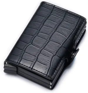Neutral RFID Blocking Wallet Credit Card Holder Minimalist (crocodile black 2)
