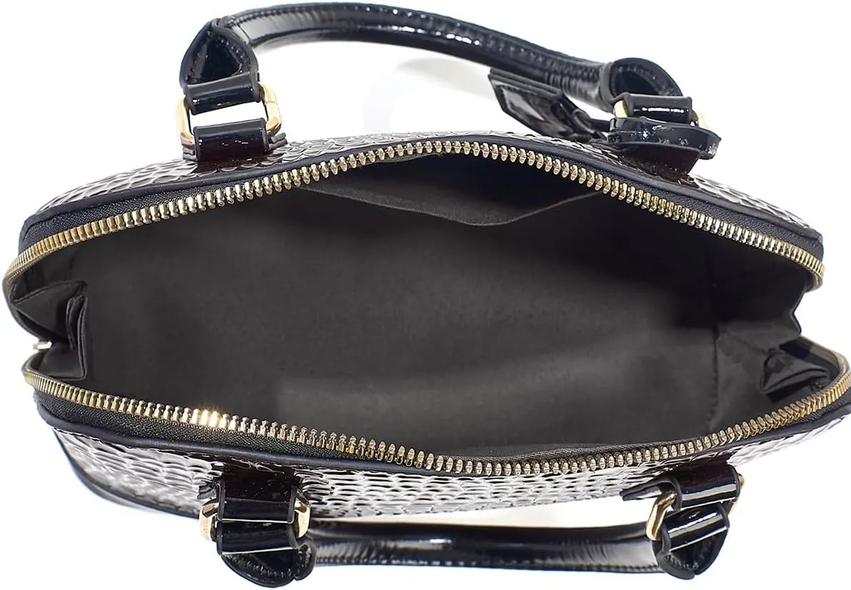 Nevenka Womens Patent Leather Handbag Purse Top-handle Shell Bags Crossbody Shoulder Bag With Adjustable Strap