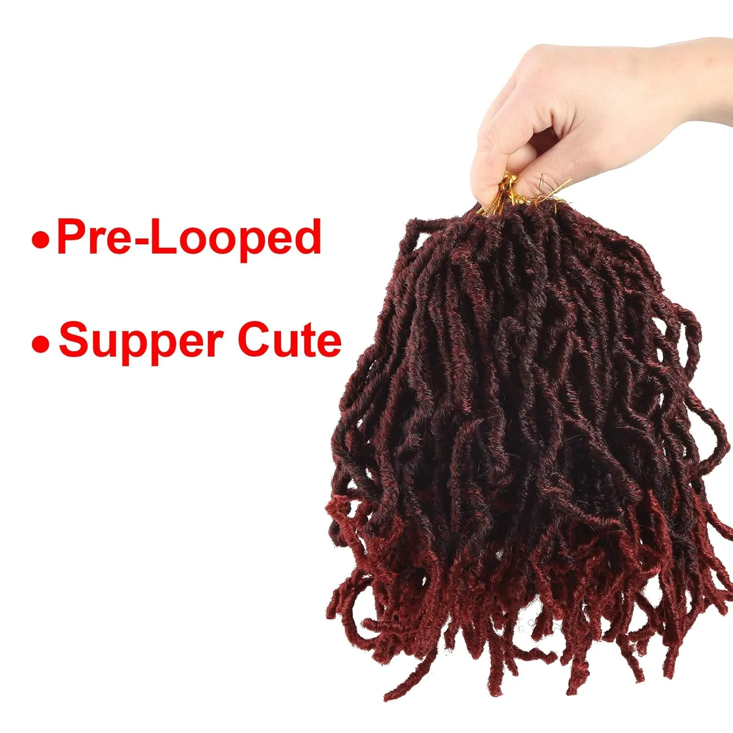 New Faux Locs 8 Inch 6 Packs Natural New Soft Locs Crochet Hair Pre-Looped Short Styles Hair Extensions For Women TBUG#