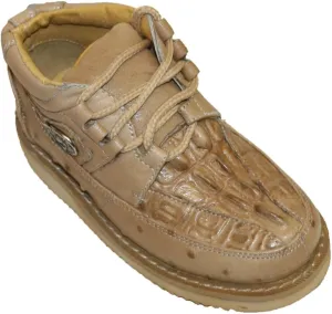 New Mens Embossed Crocodile/Ostrich Tenni Shoe Soft Sole