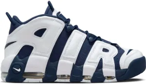 Nike Air More Uptempo Men's Shoes, White/Midnight Navy/Metallic Gold/University Red, Size 10