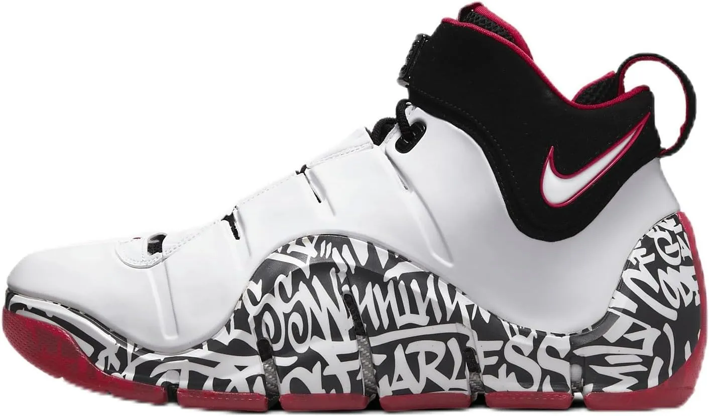 Nike Zoom Lebron 4 Men's Shoes (DJ4888-100, White/Black/University Red/White) Size 10