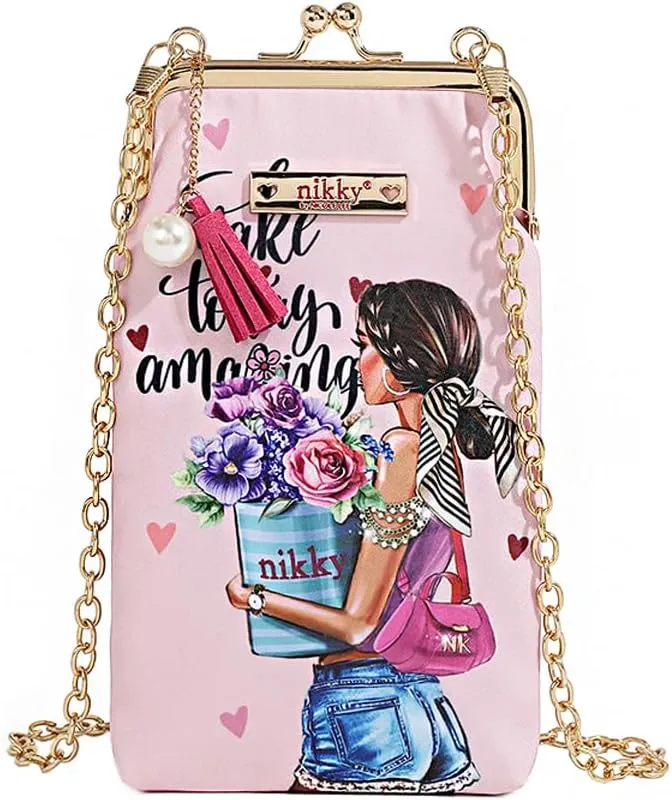 Nikky by Nicole Lee Kisslock Phone Wallet Purse, Nylon (FLOWER DAY)