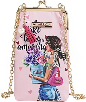 Nikky by Nicole Lee Kisslock Phone Wallet Purse, Nylon (FLOWER DAY)