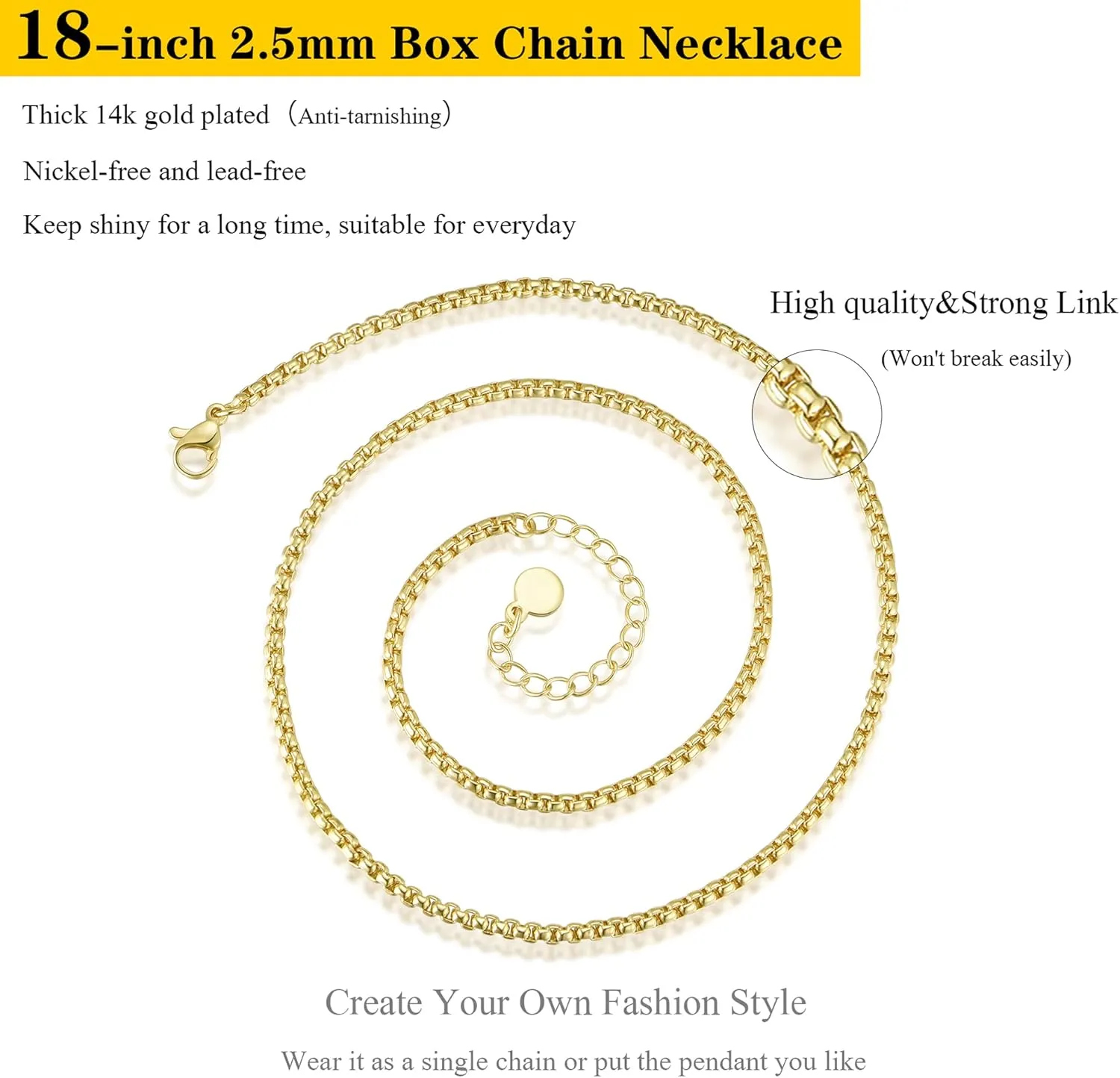 NUZON 2-Tone Interlocking | Sunburst Heart | CZ Evil Eye | Single Pearl | Love Heart Pendant Necklace for Women 18K Gold Chain Necklace Protection Prayer Faith Jewelry