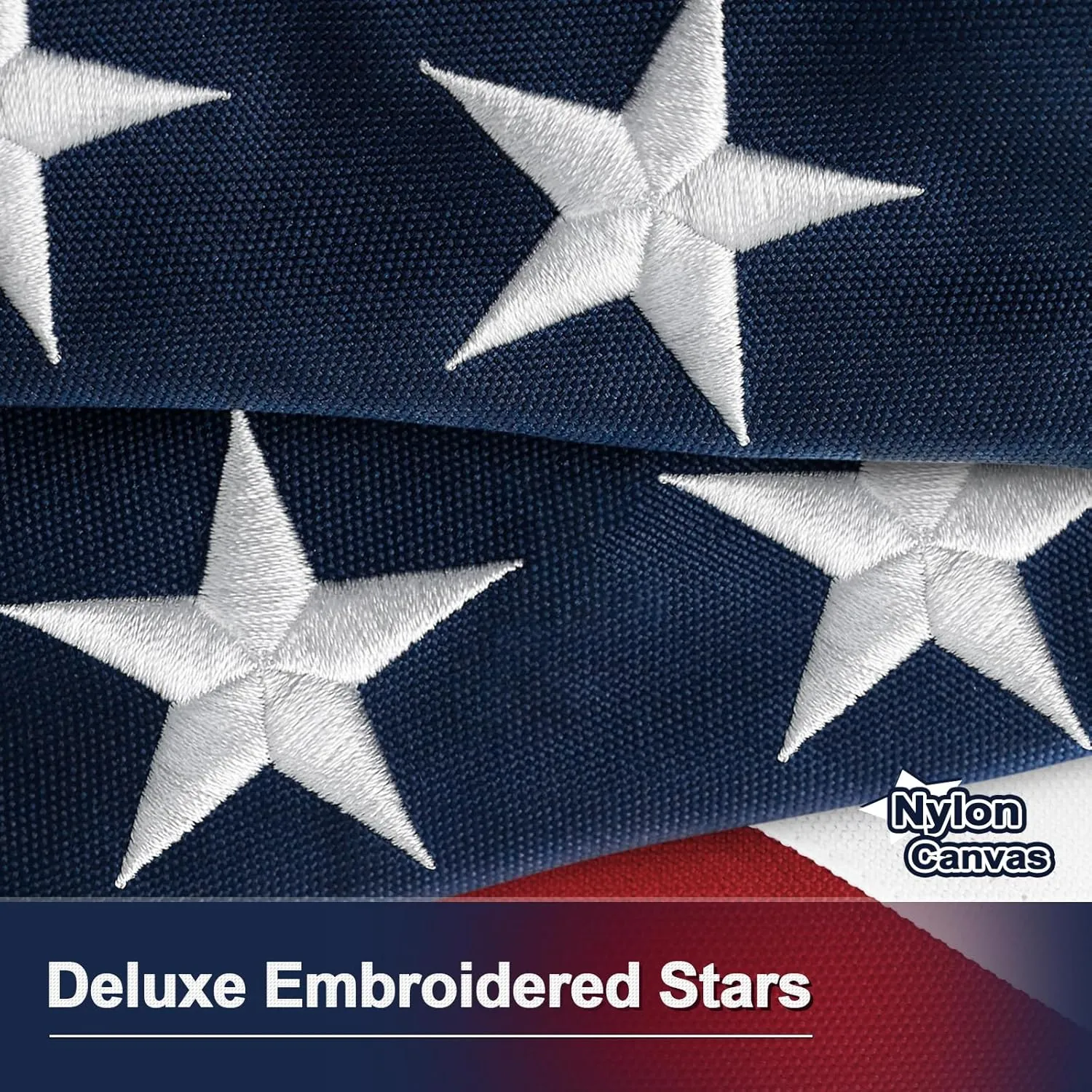 Nylon Canvas American Flag 4x6 FT Luxury TearProof Series for Outside, Sturdy USA Flag 4x6 FT Longest Lasting, Fade High Wind Heavy Duty US Flag with Embroidered Stars, Brass Grommets