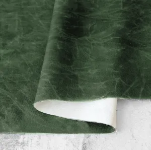 Olive Drab Faux Waxed Duck Canvas 15 Yard Cuts