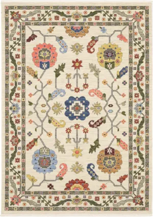 Oriental Weavers Lucca Wool Blend Area Rug - 5506W - 2' x 3' - in Ivory/Multi - Vintage Inspired, Wool Blend, Entryway, Bathroom Accent Rug
