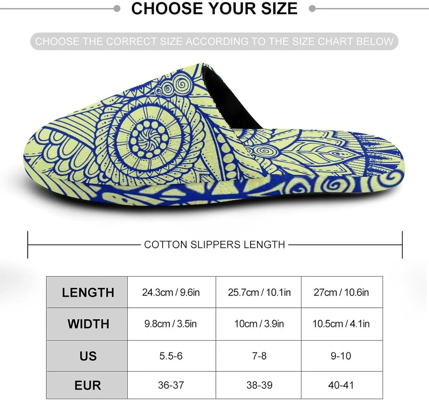 Owl Ethnic Pattern Womens Flannel Slippers Anti-slip Rubber Sole Winter Warm House Shoes For Daily Wear