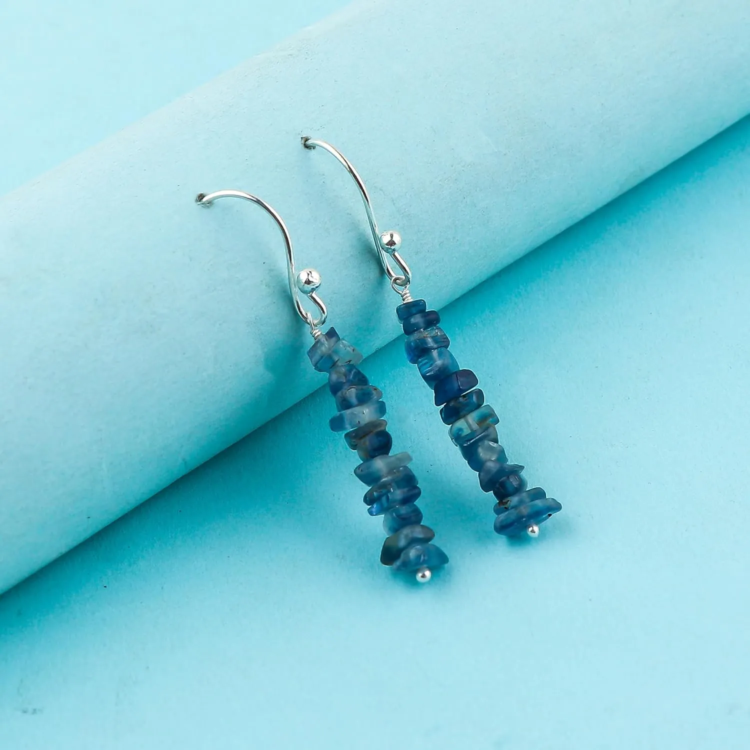 (Pack of 3) Natural Kyanite Gemstone Jewelry Combo Set & Cultured Pearl, Silver Plated Chain, Uncut Nuggets Crystals Beads, Handmade Women Jewelry, Bracelets, Necklace, Earrings