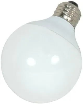 (Pack of 6) Satco S7304, 15-Watt Medium Base Globe, 2700K, 120V Incandescent Lamp, Compact Fluorescent Bulb