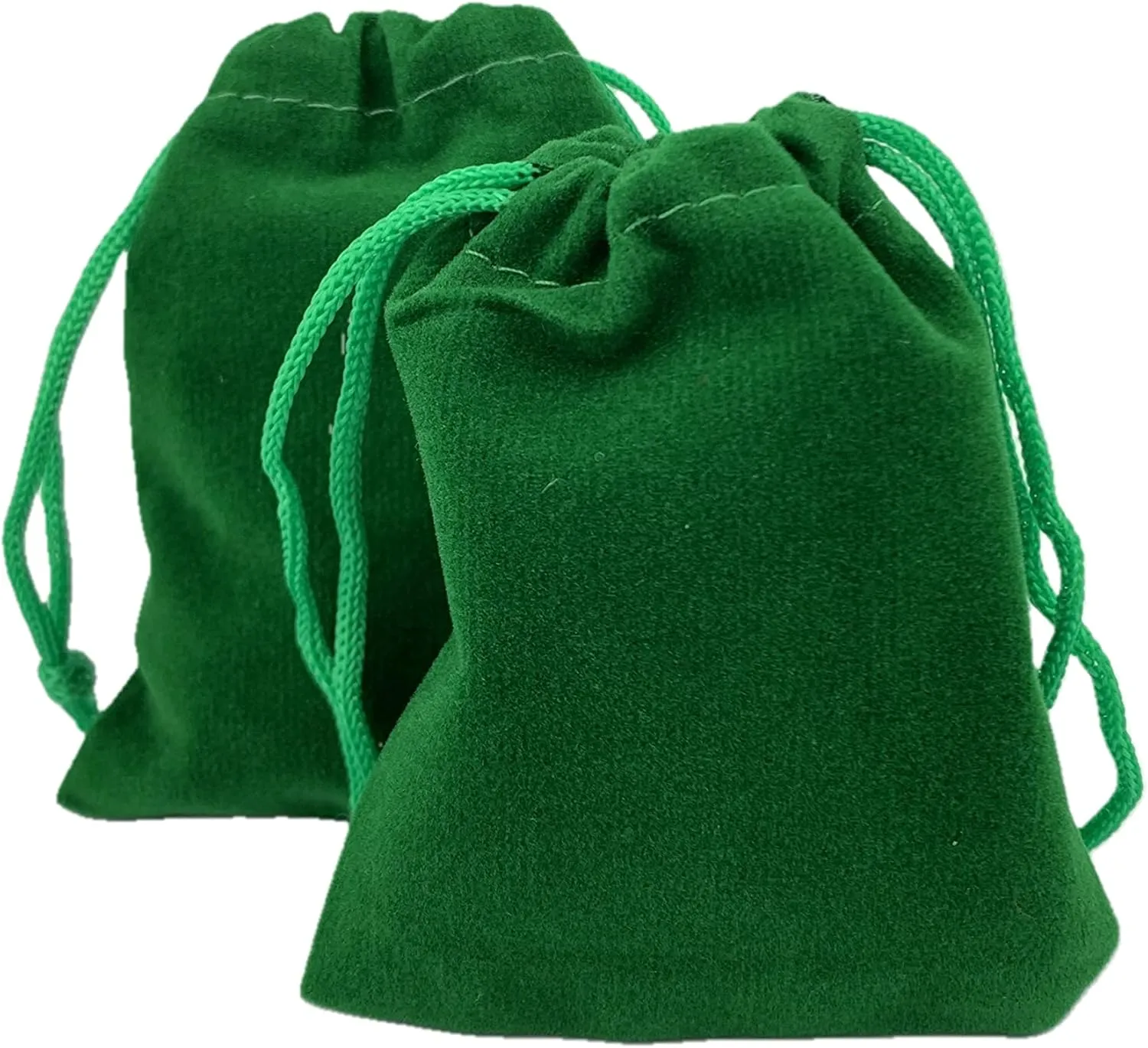 Palmhomee Pack of 48 3.6x4.8 Inch Velvet Drawstring Bags Gift Bag Velvet Pouch For Jewelry Wedding and Party Favor (Green)