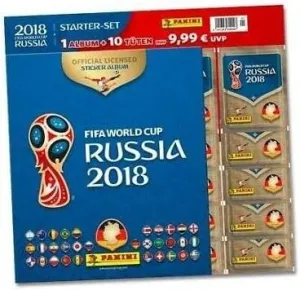 Panini World Cup Russia 2018 – Sticker – Starter Set with Album and 10 Bags – German Edition