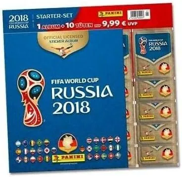 Panini World Cup Russia 2018 – Sticker – Starter Set with Album and 10 Bags – German Edition