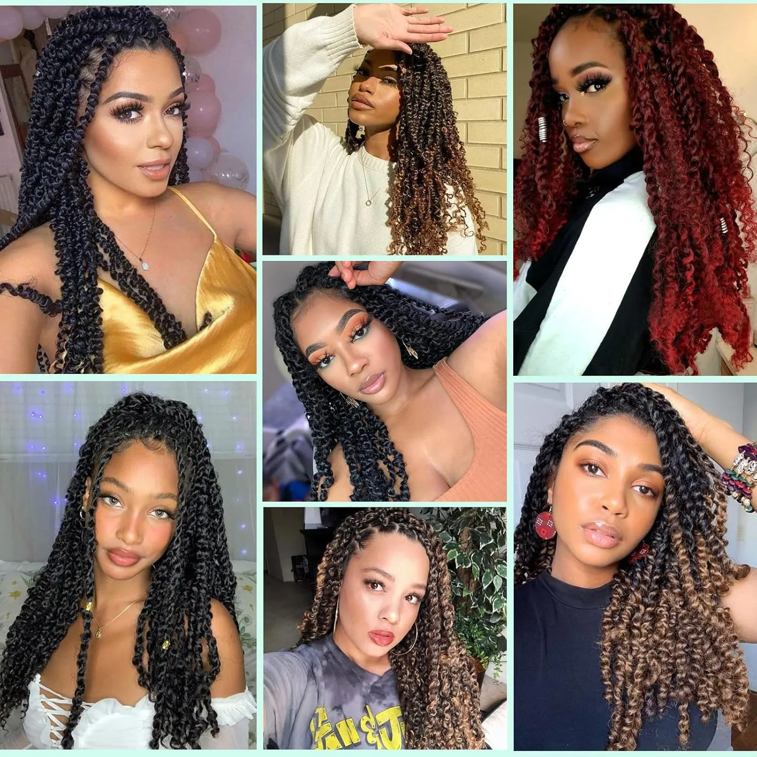 Passion Twist Hair - 28 Inch 6 Packs Ombre Brown Super Long Bohemian Hair For Passion Twist Crochet Hair Butterfly Locs, Synthetic Braiding Hair Extensions (28 Inch,T30-6P)