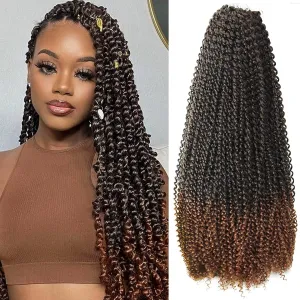 Passion Twist Hair - 28 Inch 6 Packs Ombre Brown Super Long Bohemian Hair For Passion Twist Crochet Hair Butterfly Locs, Synthetic Braiding Hair Extensions (28 Inch,T30-6P)