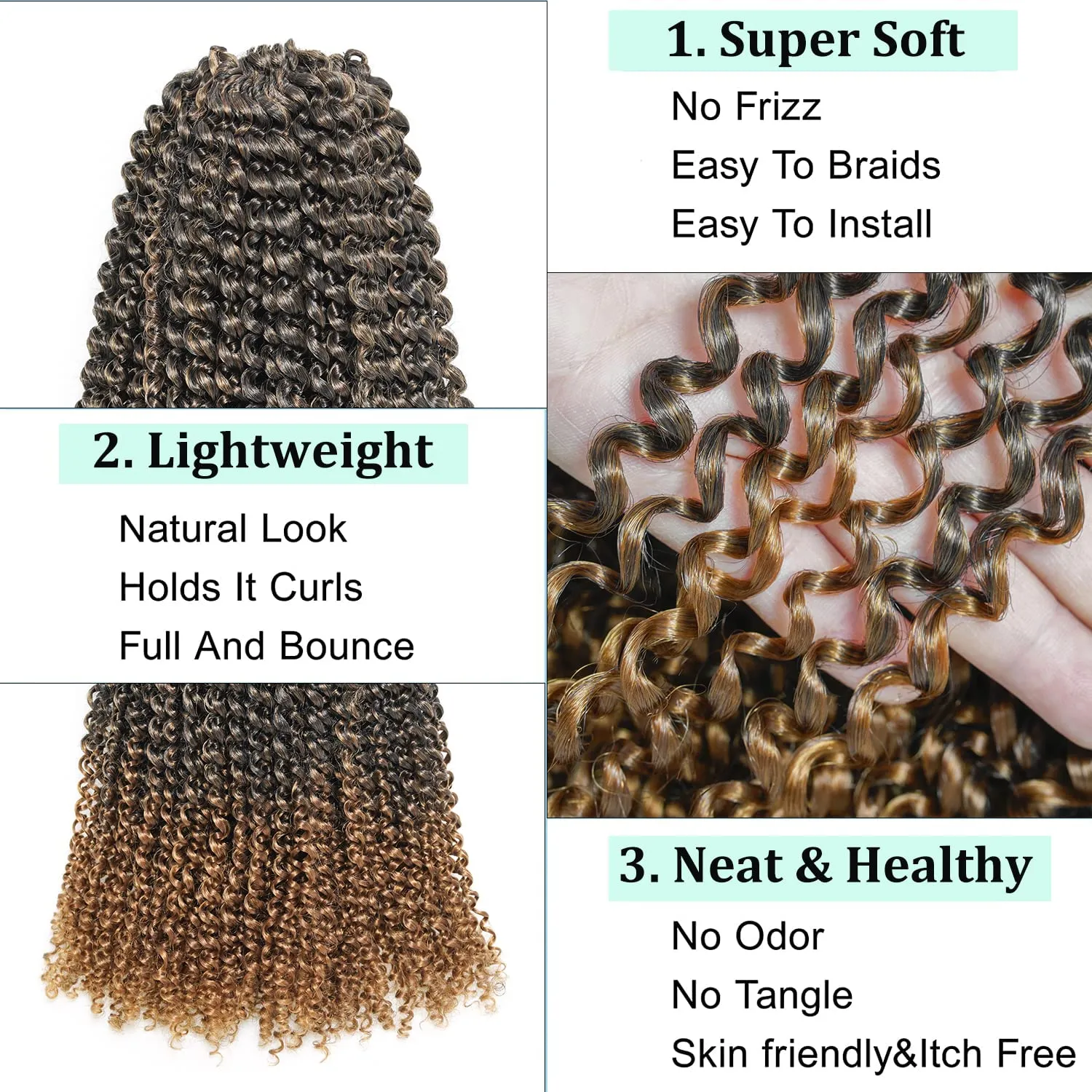 Passion Twist Hair - 28 Inch 6 Packs Ombre Brown Super Long Bohemian Hair For Passion Twist Crochet Hair Butterfly Locs, Synthetic Braiding Hair Extensions (28 Inch,T30-6P)