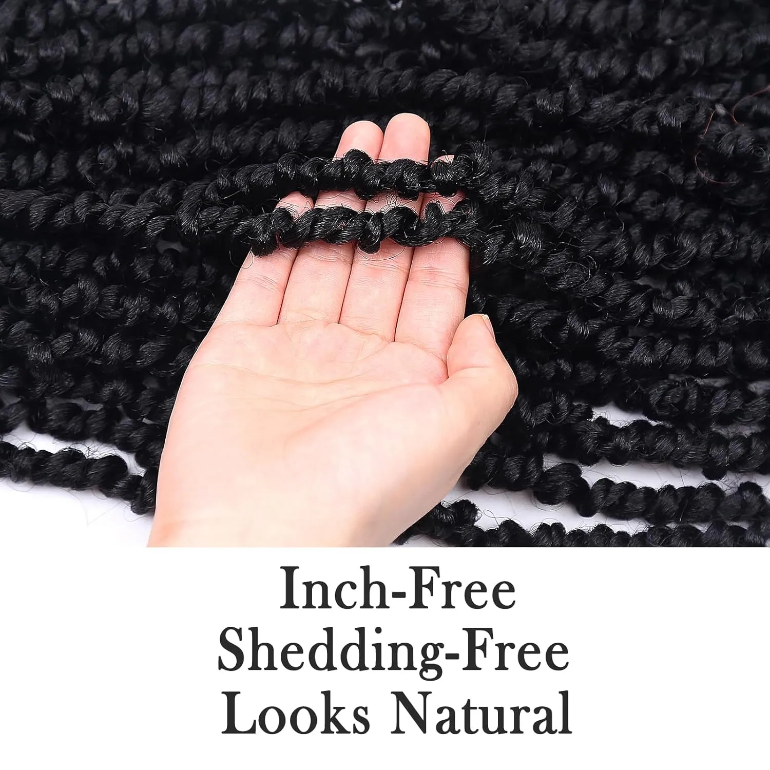 Passion Twist Hair - 8 Packs 18 Inch Passion Twist Crochet Hair For Women Water Wave Crochet Braiding Hair Extensions(18inch (pack of 8), 1B)