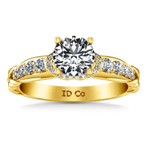 Pave Engagement Ring Flora 14K Yellow Gold