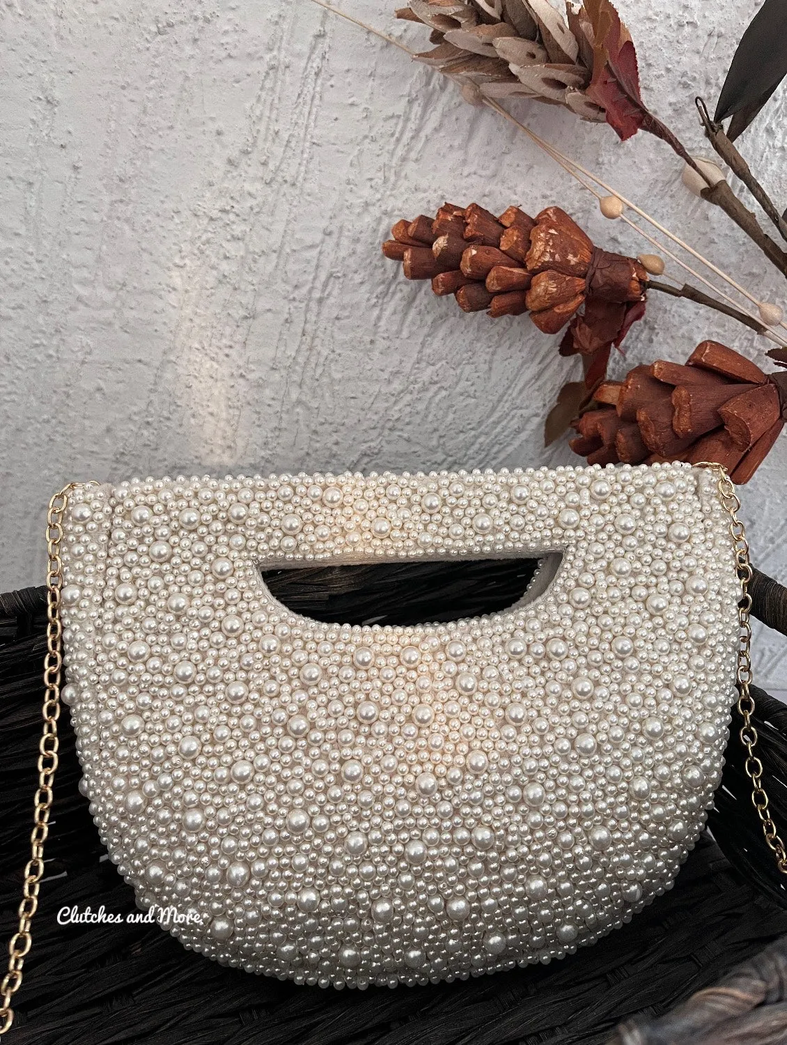Pearl Bucket Bag White