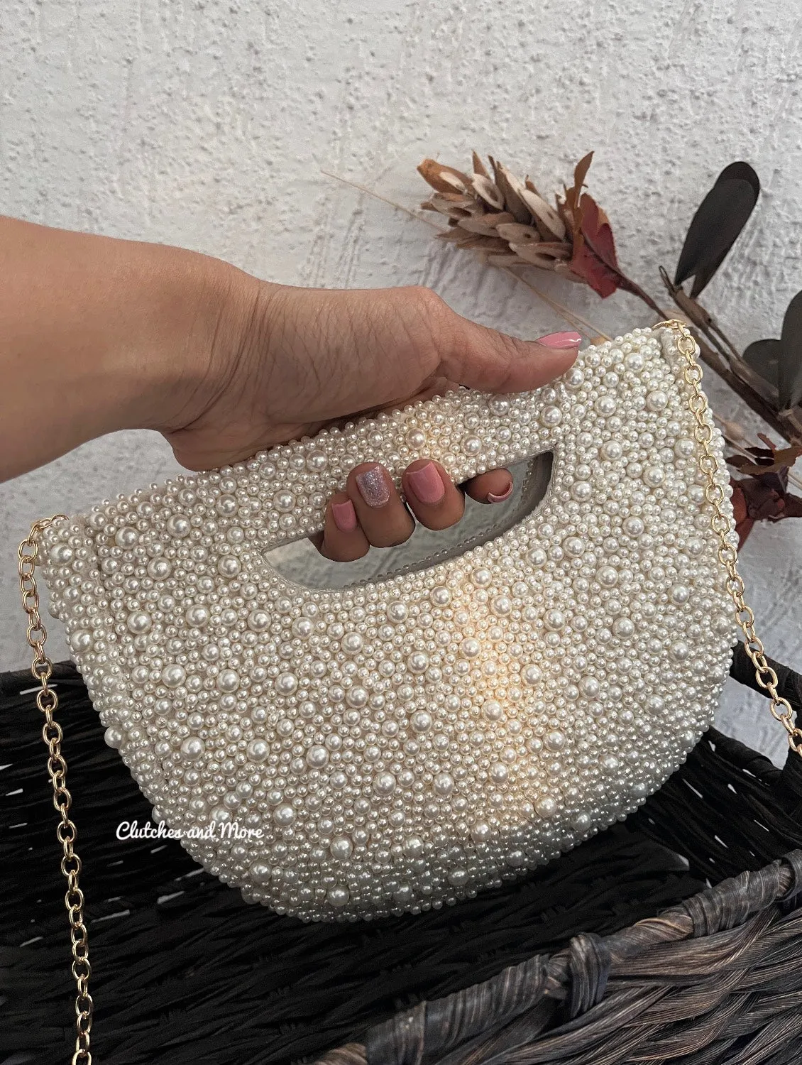 Pearl Bucket Bag White