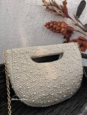 Pearl Bucket Bag White
