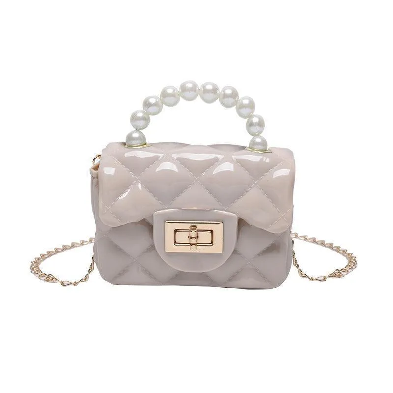 Pearl Hand Crossbody Chain Children's Bag